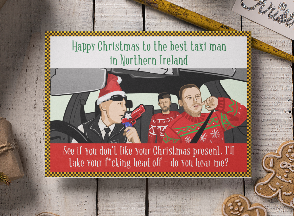 Belfast Taxi Man Christmas Card
