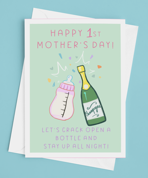 Crack open a Bottle Baby Mother's Day Card
