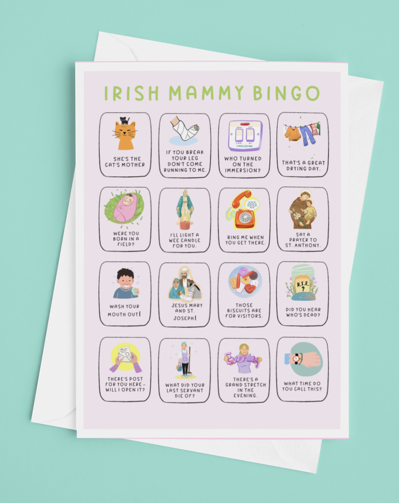 Irish Mammy Bingo Mother's Day Card