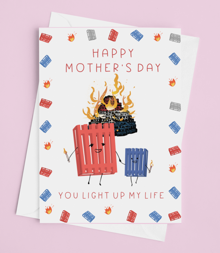 Protestant Bonfire Pallets Mother's Day Card