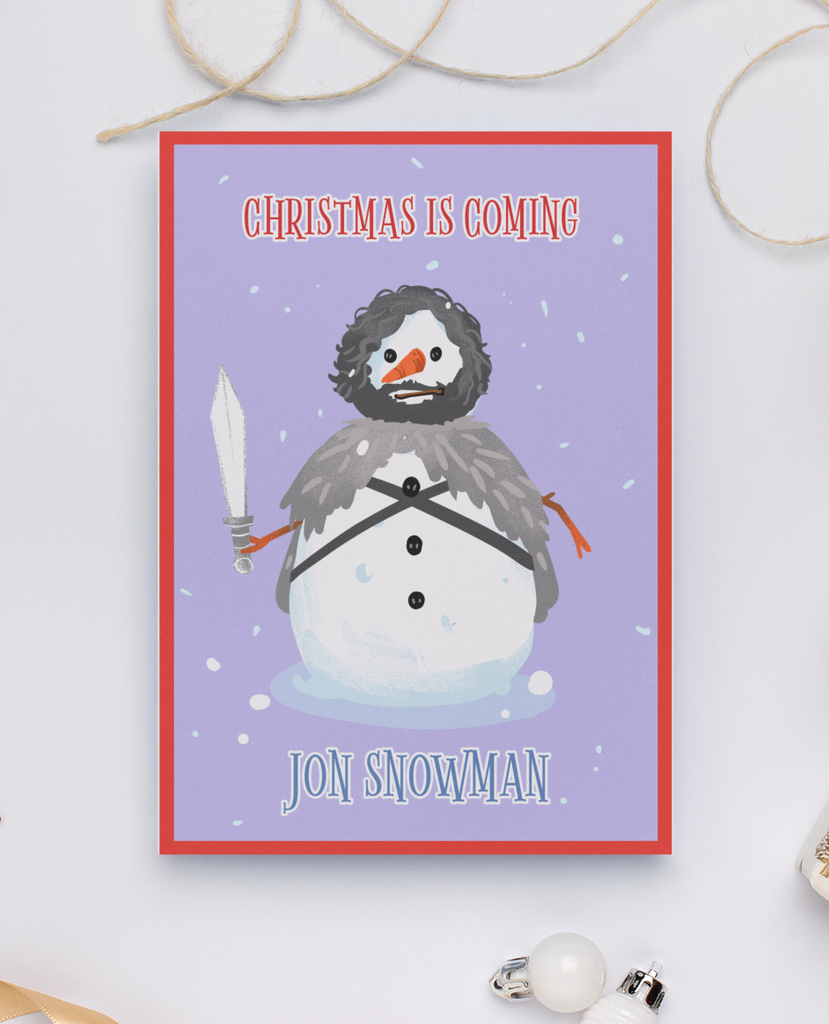 Games of Thrones Jon Snowman Christmas Card