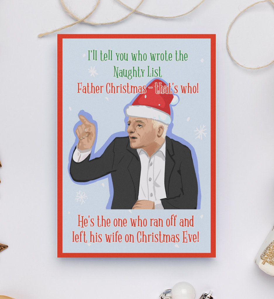 Eamon Dunphy Naughty List Christmas Card