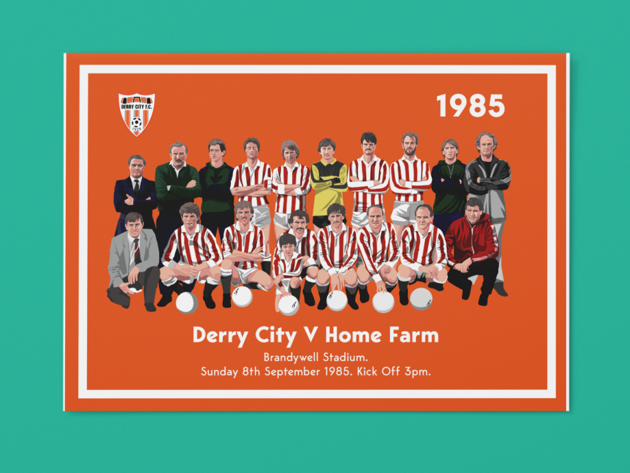 Derry City v Home Farm 1985 Team Photo Print