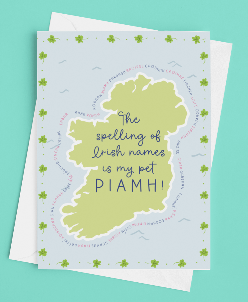 Pet Piamh Irish Language Greetings Card