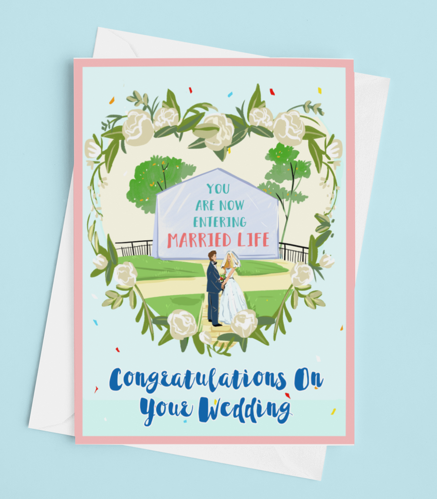 You Are Now Entering Married Life Derry Wedding Card