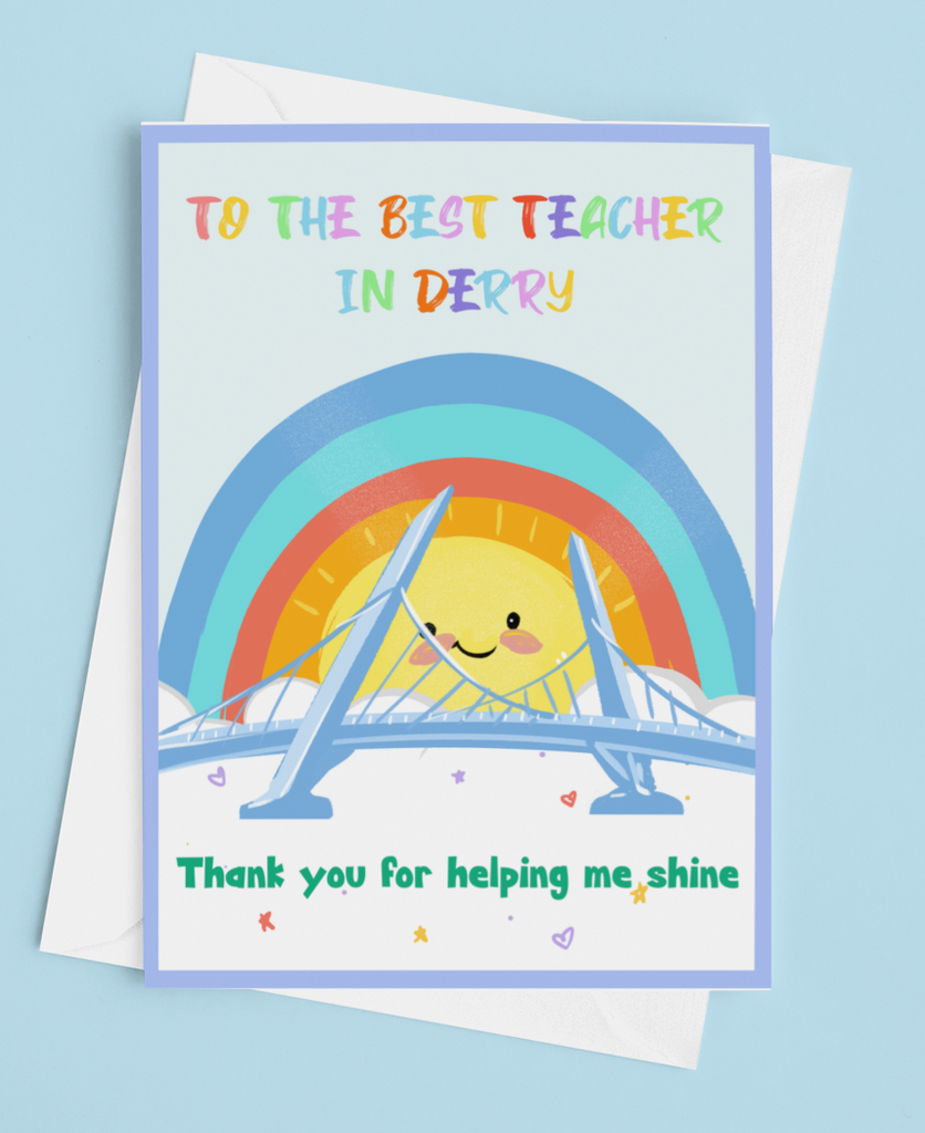 Best Teacher in Derry Greetings Card