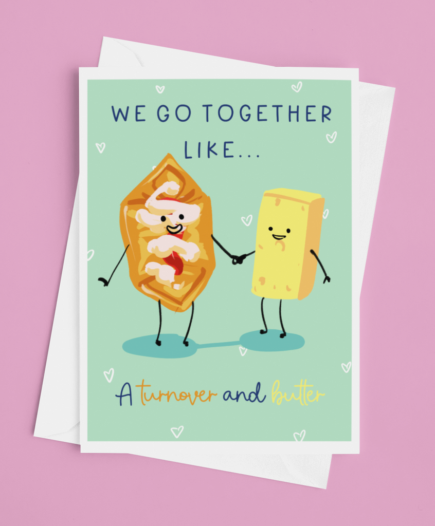 Turnover and Butter Valentines Day Card