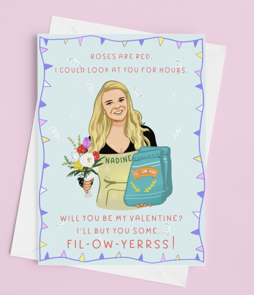 Nadine Coyle Flour Valentines Day Card
