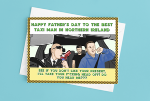Belfast Taxi Man Father's Day Card