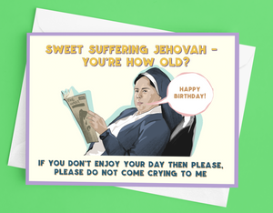 Sister Michael Derry Girls Jehovah Greetings Card