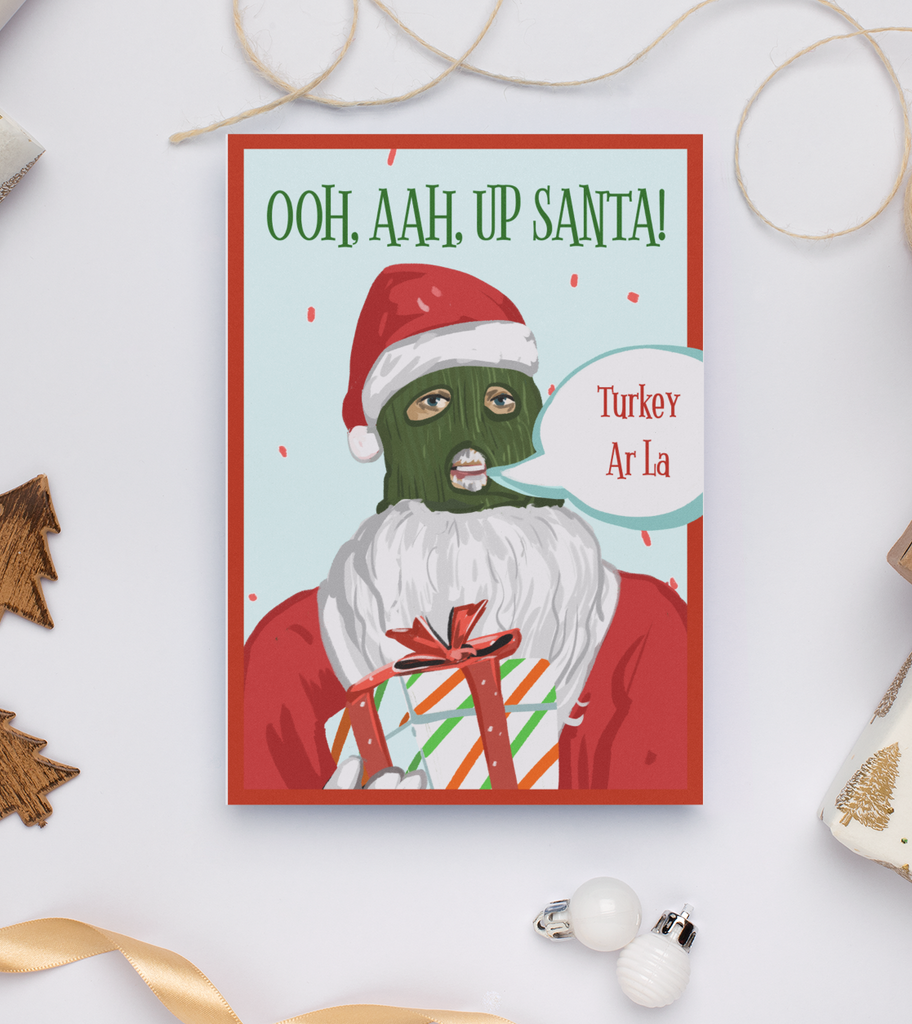 Ooh Aah Up Santa Christmas Card