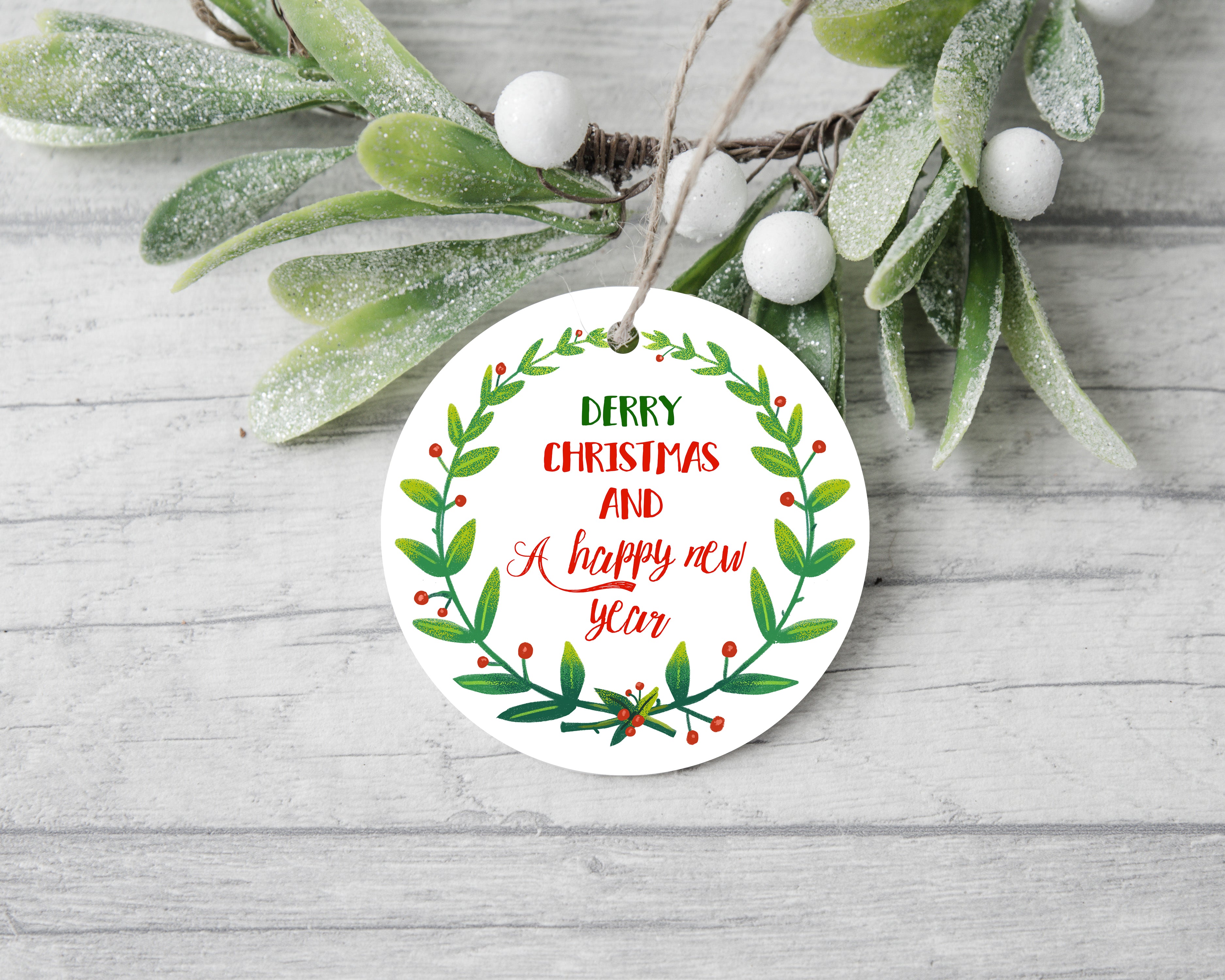 Derry Christmas and a Happy New Year Christmas Typography Christmas Decoration