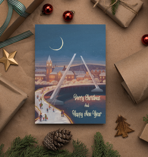 Derry Christmas Greetings Card: Derry Christmas Peace Bridge