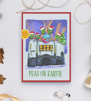 Peas on Earth Funny Derry Christmas Card