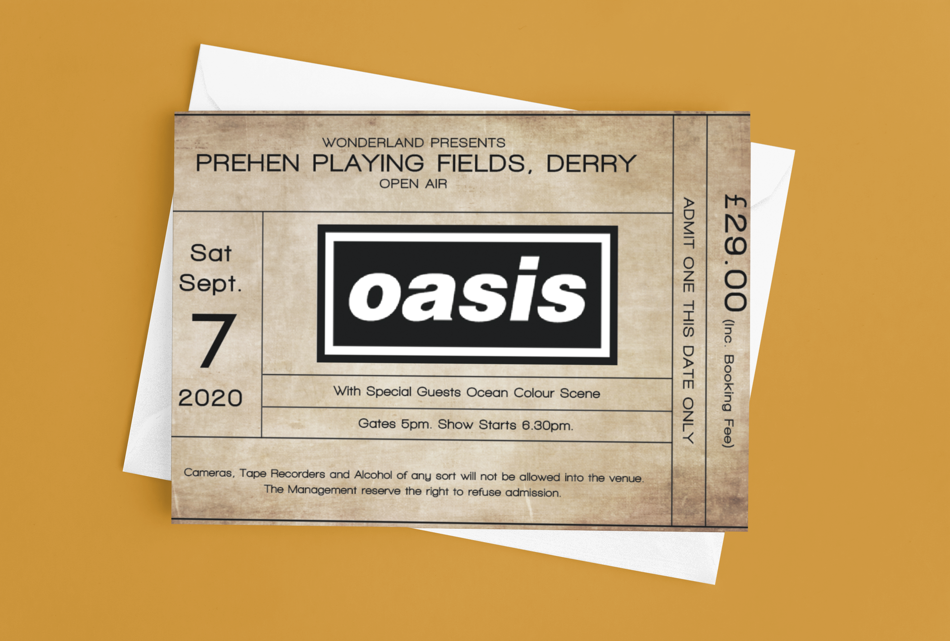 Oasis Derry Greetings Card