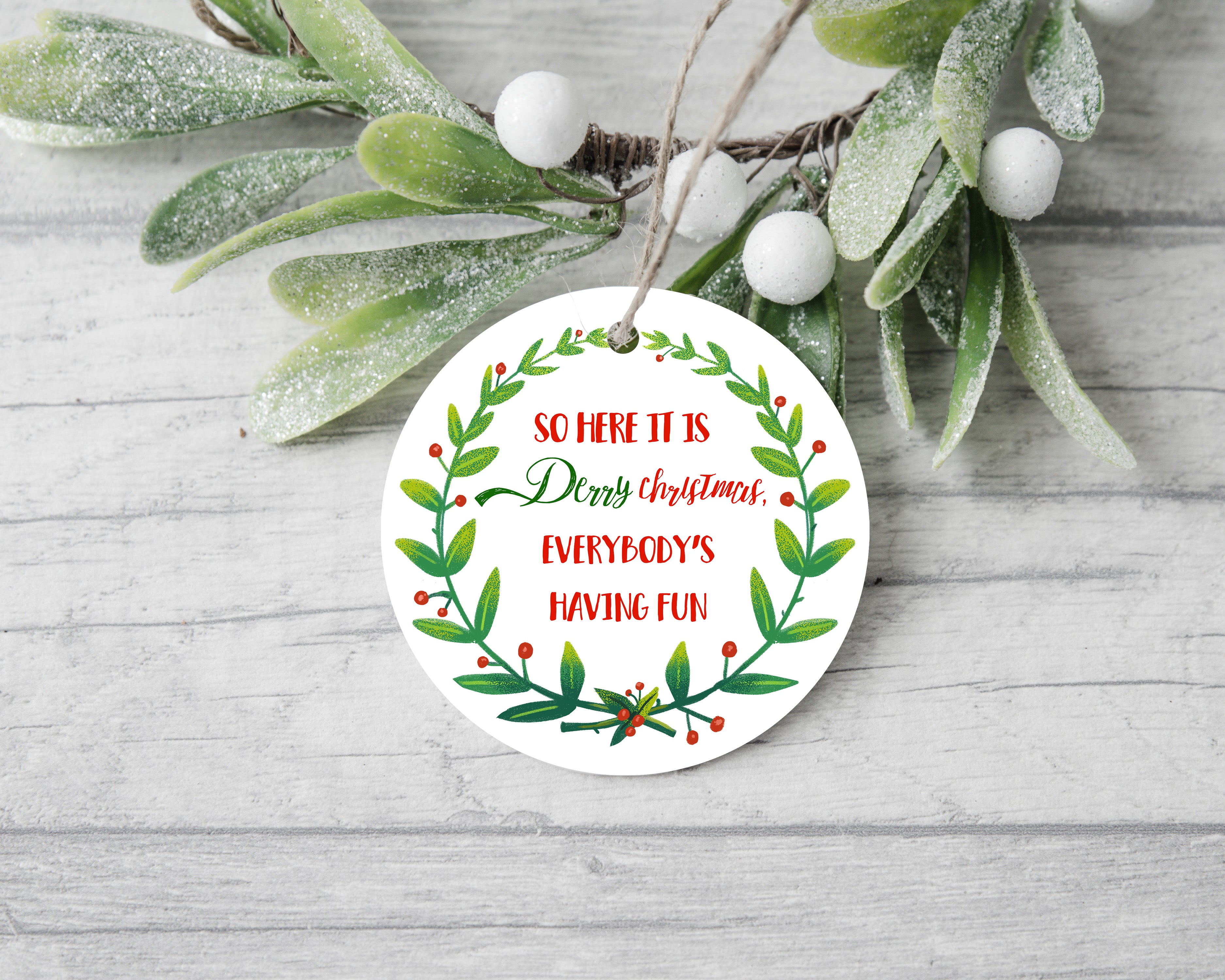 So Here it is Derry Christmas Christmas Typography Christmas Decoration