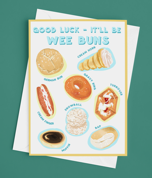 Good Luck It'll Be Wee Buns Greetings Card