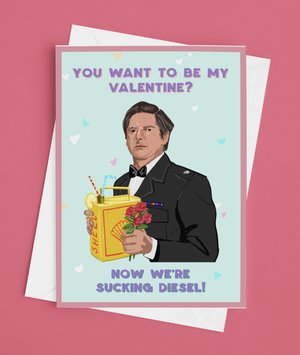 Line of Duty Ted Hastings Sucking Diesel Valentines Day Card