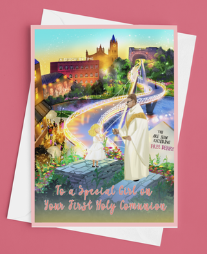 Special Girl 'First Communion' Greetings Card