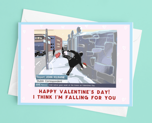Funny Ice Slip RTE News Irish Meme Valentines Day Card