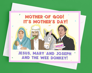 Line of Duty Jesus, Mary & Joseph and the Wee Donkey Mother's Day Card