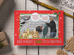 'Catch him Derry' Funny Irish Bat Meme Christmas Card